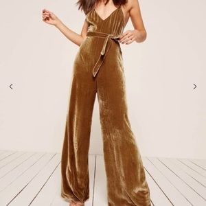 Brand new Reformation Moonstone velvet jumpsuit